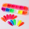 Neon Nail Pigment Powder Set, Fluorescent Ombre Nail Art Glitter, Gradient Rubbing Dust Chrome Effect For Manicure Decoration For Music Festival