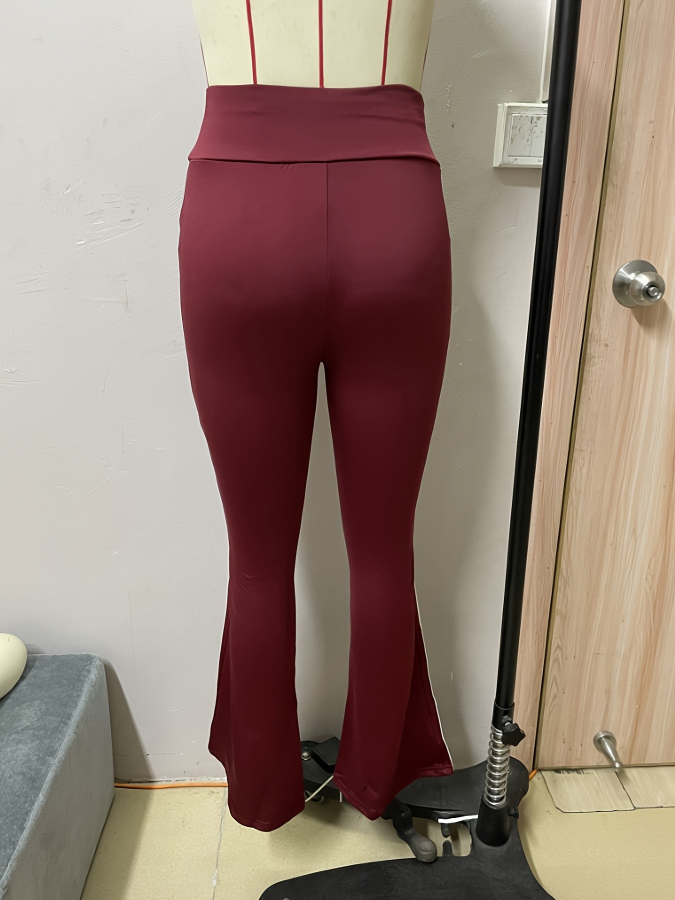 Color-Blocked Striped Casual Flared Pants for Women, Perfect for Active Sports.