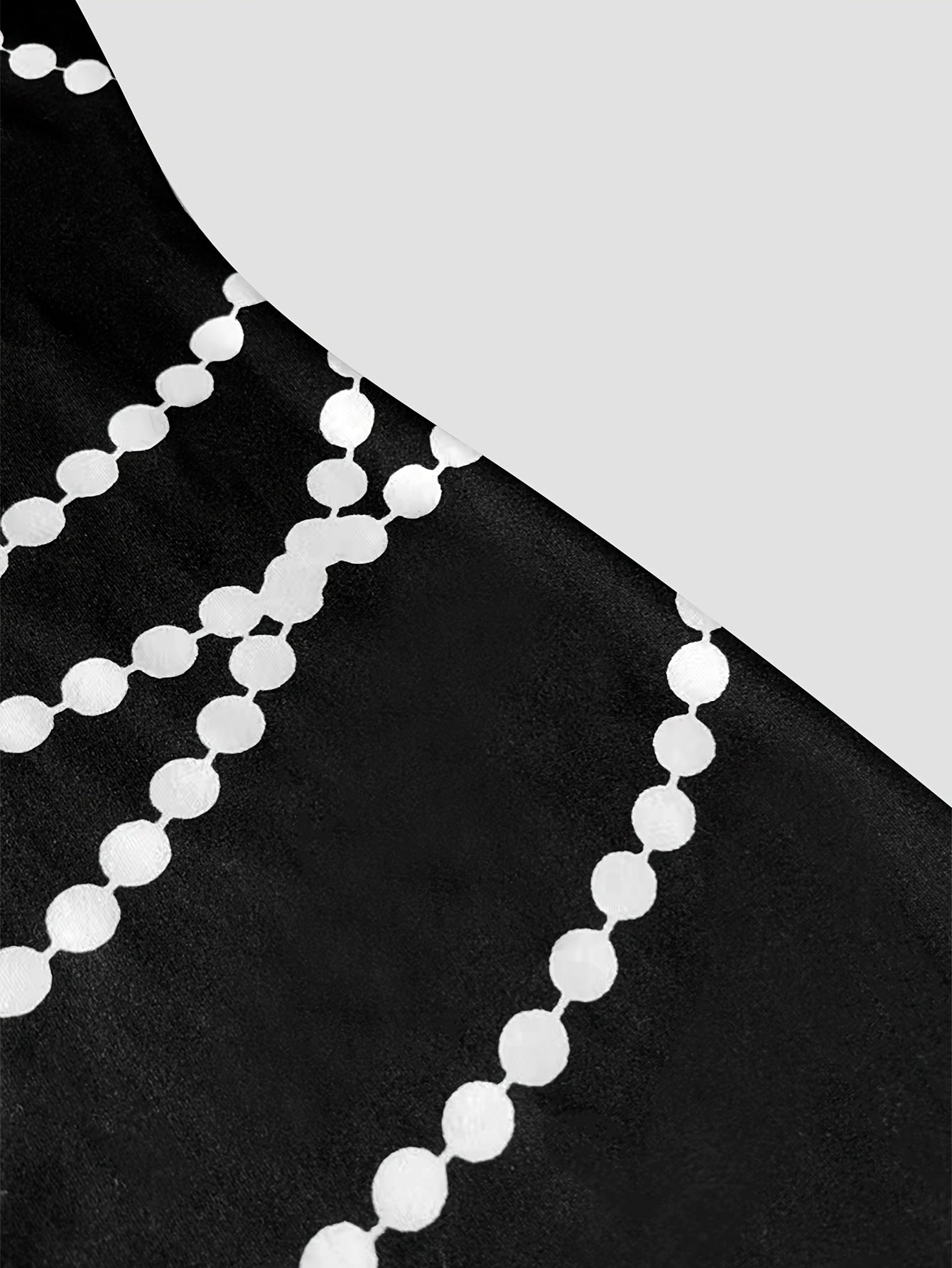 SPECHIR Women's Sleeveless Bodycon Midi Dress - Black with White Pearl & Chain Fringe Detail, High Neckline, Stretchy Polyester-Spandex Blend, Casual Spring/Summer Wear