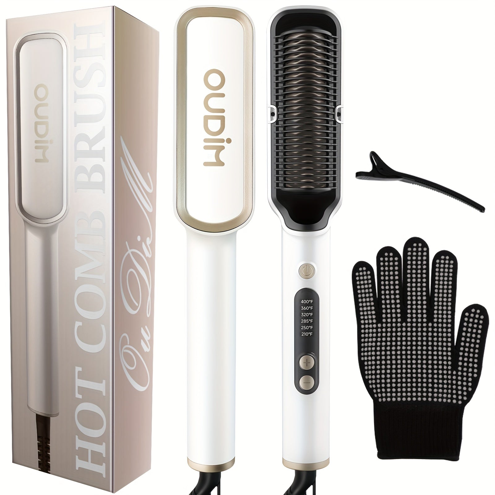 Hair Straightener Brush, Ionic Hair Straightening Brush Flat Iron For Women, Anti-Scald Straightening Comb Fast Heating For Home Salon, Precise Temperature Control And Heats Up Fast, Auto Shuts Off, Christmas, Happy Holidays,