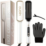 Hair Straightener Brush, Ionic Hair Straightening Brush Flat Iron For Women, Anti-Scald Straightening Comb Fast Heating For Home Salon, Precise Temperature Control And Heats Up Fast, Auto Shuts Off, Christmas, Happy Holidays,