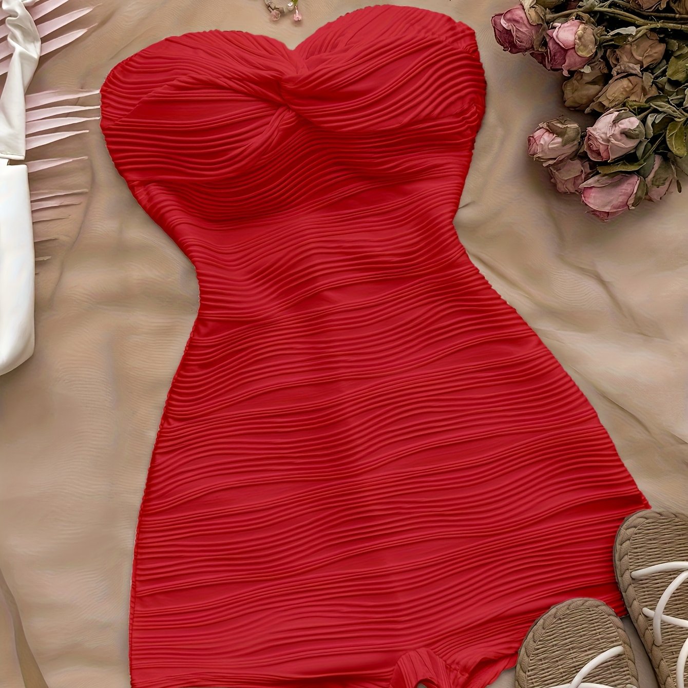 Solid Color Textured Fabric Jumpsuit