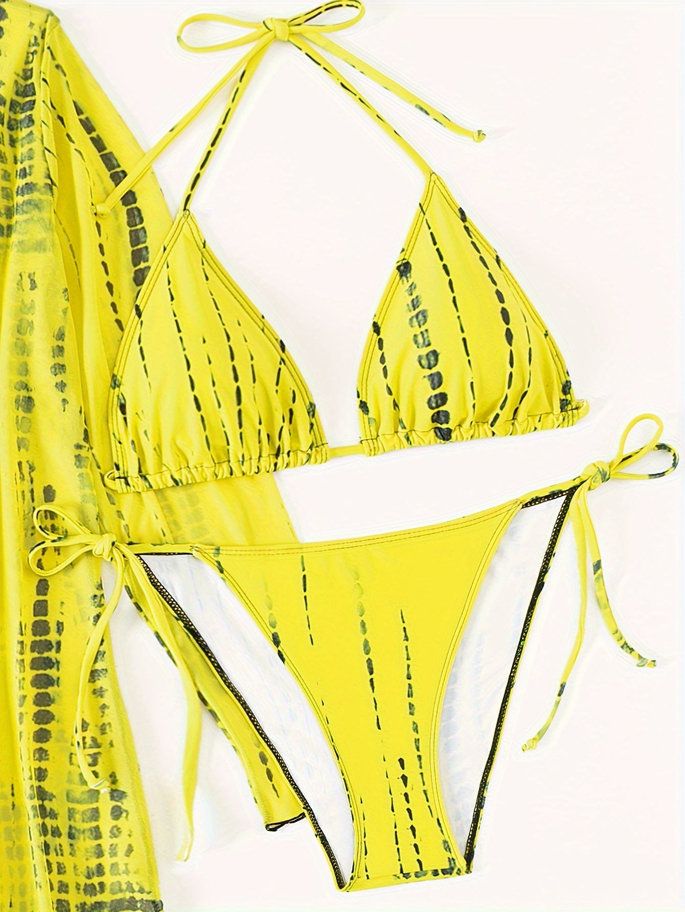 Three-piece Bikini Shawl Mesh Sunscreen Set