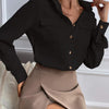 Chic Blouse for Office, Elegant Button-Up Shirt