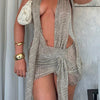 Women Bikini Cover Up Mesh See Through Dresses Summer Beachwear Bathing Swimming Wear