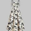 Elegant Floral Print Halter Dress with Ruffle Detail - Sleeveless, All-Season, Adult Women'S Fashion, Sleeveless Dress | Floral Print Dress | Ruffle Detail Dress