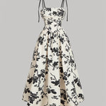 Elegant Floral Print Halter Dress with Ruffle Detail - Sleeveless, All-Season, Adult Women'S Fashion, Sleeveless Dress | Floral Print Dress | Ruffle Detail Dress