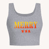 Women's Sexy Deep Scoop Neck Seamless Cropped Tank Top - Soft Stretch Letter Print Yoga Top for Spring Summer Fall, Breathable Casual Wear & Gym Workout Shirt, Curvy Plus Tank Tops, Seasonal Fashion, Offshoulder Fashion, Smoo