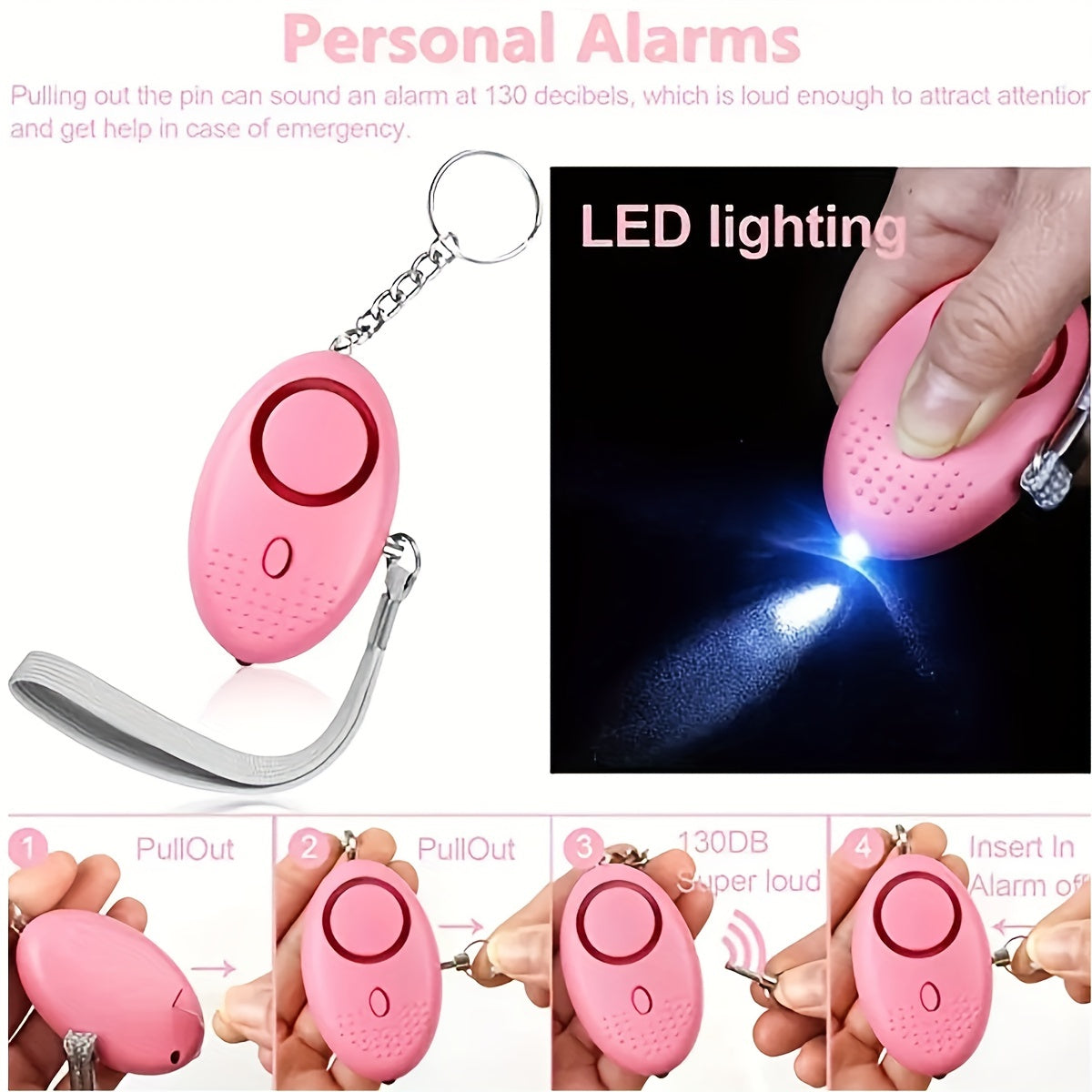 17pcs Women'S Safety Keychain Set with Personal Alarm, Friendship Love Theme, Oblong Shape, Snap Hook Closure, Floating Feature, Button Battery Included, Ideal Holiday Gift