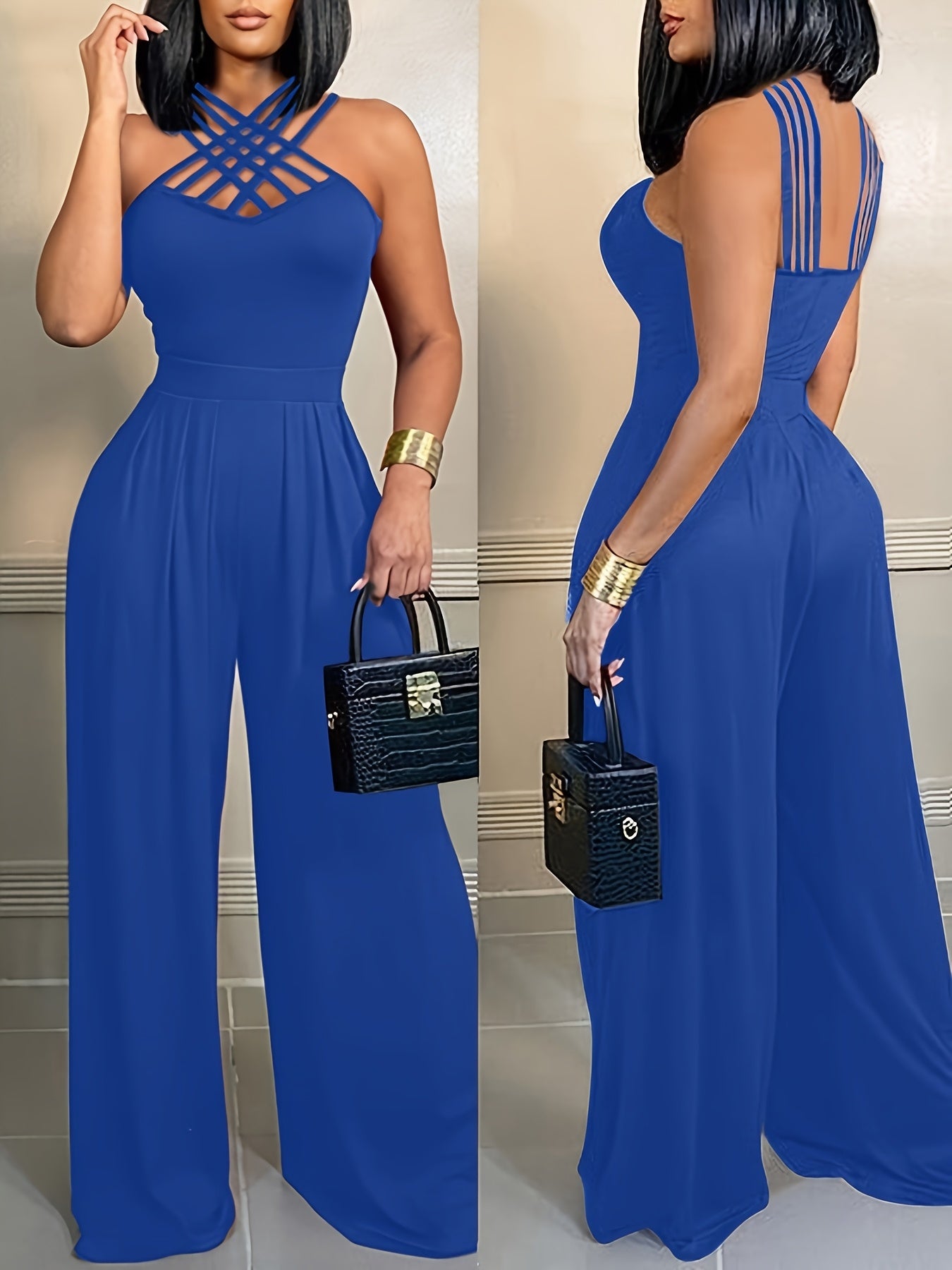 Women's Elegant High-Waisted Dress Pants – Tailored Fit, Solid Color, Soft Polyester Fabric, All-Season Trousers for Office & Formal Wear