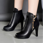 Minimalist High-Heel Ankle Boots for Women - Solid Color Stiletto Booties with Round Toe, Side Zip, and Rubber Sole for All Seasons - For Fashionable Women - Perfect for Parties, Work, and Casual Occasions - Ideal Gif