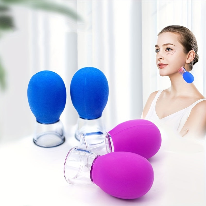 5pcs Mini Facial Meridian Cup Suction Cups for Body, Eyes and Cheeks Moisture Absorption Home Glass Cupping