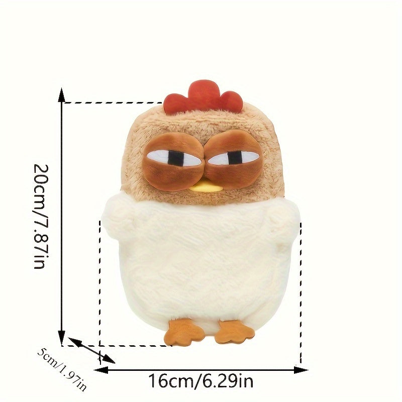 1pc Cartoon Chicken Plush Crossbody Phone Messenger Bag - Polyester, Animal Print, Soft, Lightweight, Detachable Strap, Zip Closure, Versatile Fashion Accessory for Women