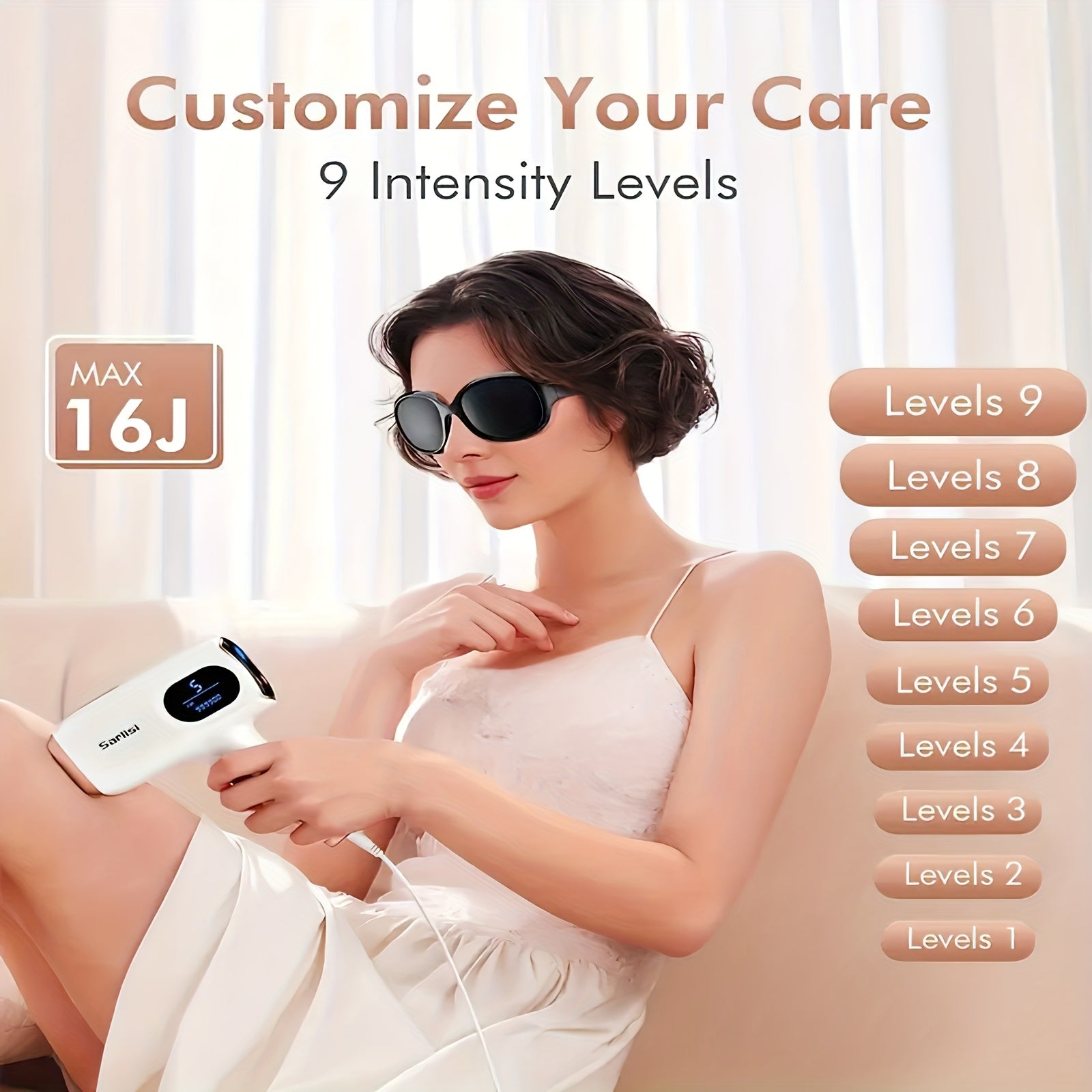 Sarlisi IPL Hair Removal for Women And Men, IPL Device Hair Removal for Nearly Painless & Long-Lasting Results, 9 Modes & Auto Flashing for Fast Full Body Hair Removal from Home, Perfect Gift for New Year, Valentine'S Day