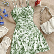Women's New Floral Print Halter Dress Fashionable Elegant Suitable for All Seasons