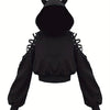 Spring And Autumn Cartoon Hooded Sweatshirts, Trendy Cat Ear Clothes, Fashionable And Cute Women's Clothing