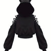 Spring And Autumn Cartoon Hooded Sweatshirts, Trendy Cat Ear Clothes, Fashionable And Cute Women's Clothing