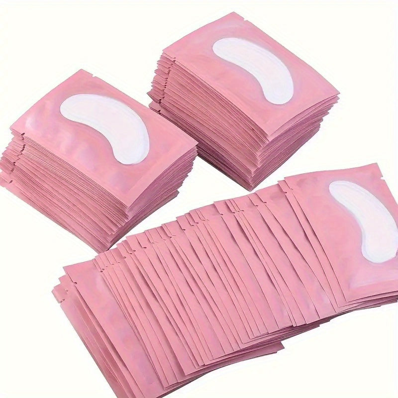100 Pairs Pink Hydrogel Eye Patch - Natural Lint-Free Under Eye Gel Pads for Lash Extensions & Beauty Tools, Alcohol-Free, Lash Extension Supplies | Natural Lint-Free Pads | Hydrogel Eye Patch, Eye Patch