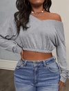 Vibrant Solid Crop T-Shirt - Soft Y2K Long Sleeve Design, Perfect for Spring & Fall Seasons, Women's Fashion Clothing for Casual Daily Wear