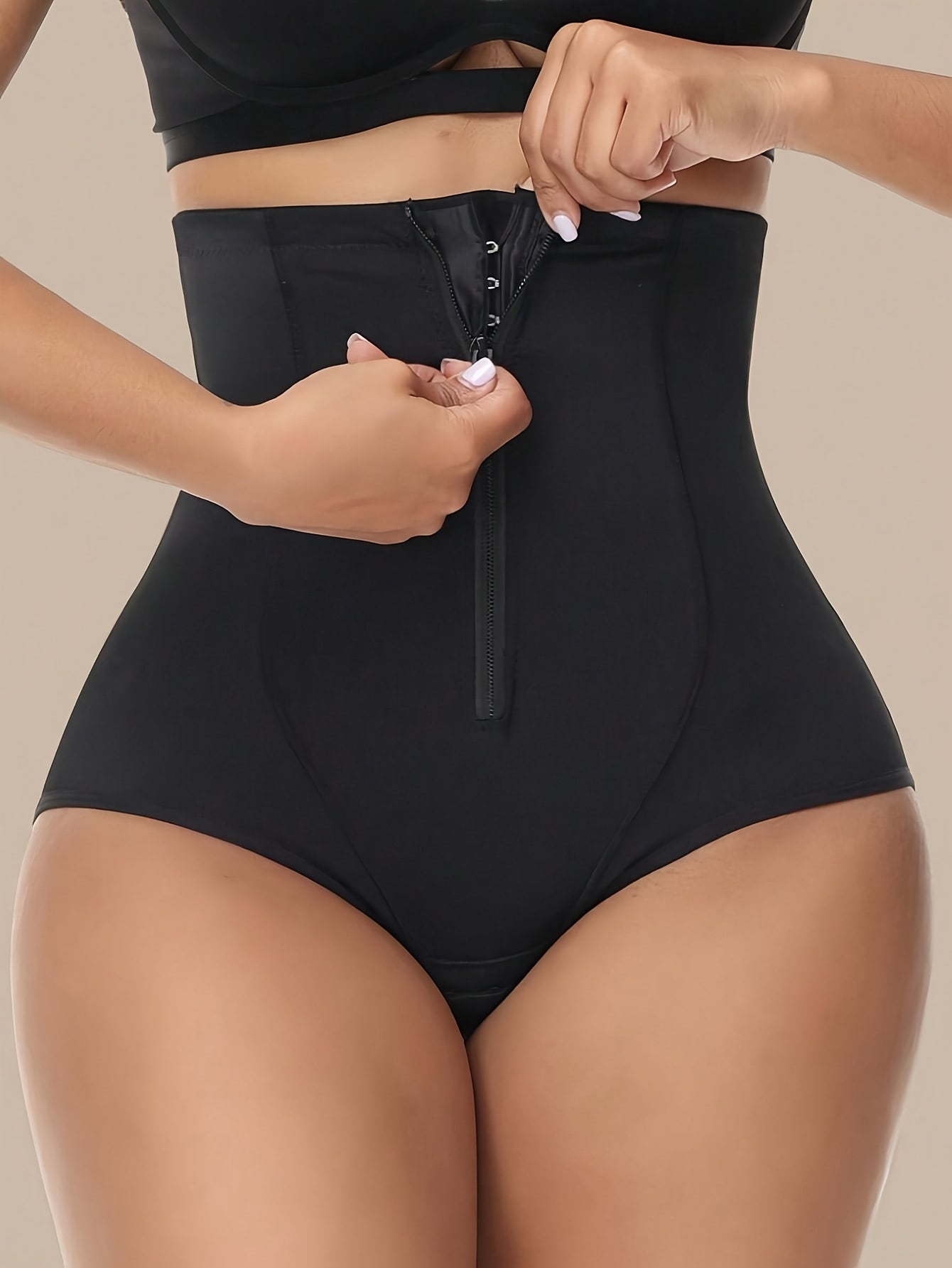 1pc Women High Waist Tummy Control Panty, Shapewear Pants, Butt Lifter Body Shaper Breathable Waist Trainer With Double-Reinforced Crotch For Multi-Occasion