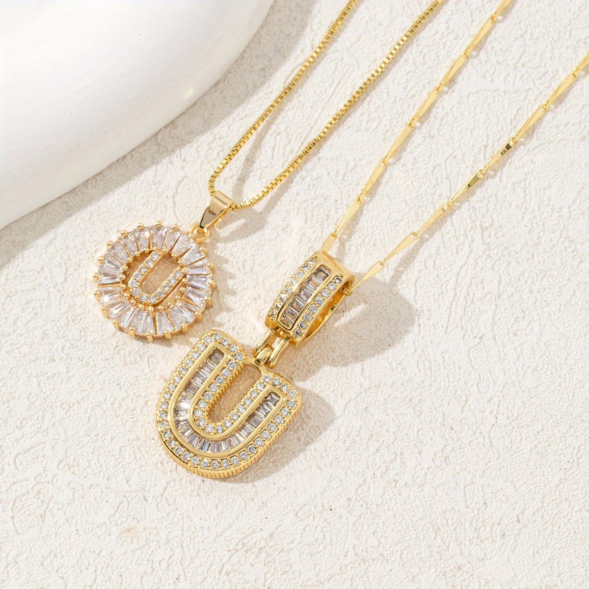 2 Packages of Initial Pendant Necklace, Letter Necklace with Adjustable 17 "-19" Chain, Valentine'S Day Gift, Suitable for Ladies And Girls