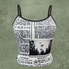 Sleeveless Tank Top with a Directional Letter Monster Print