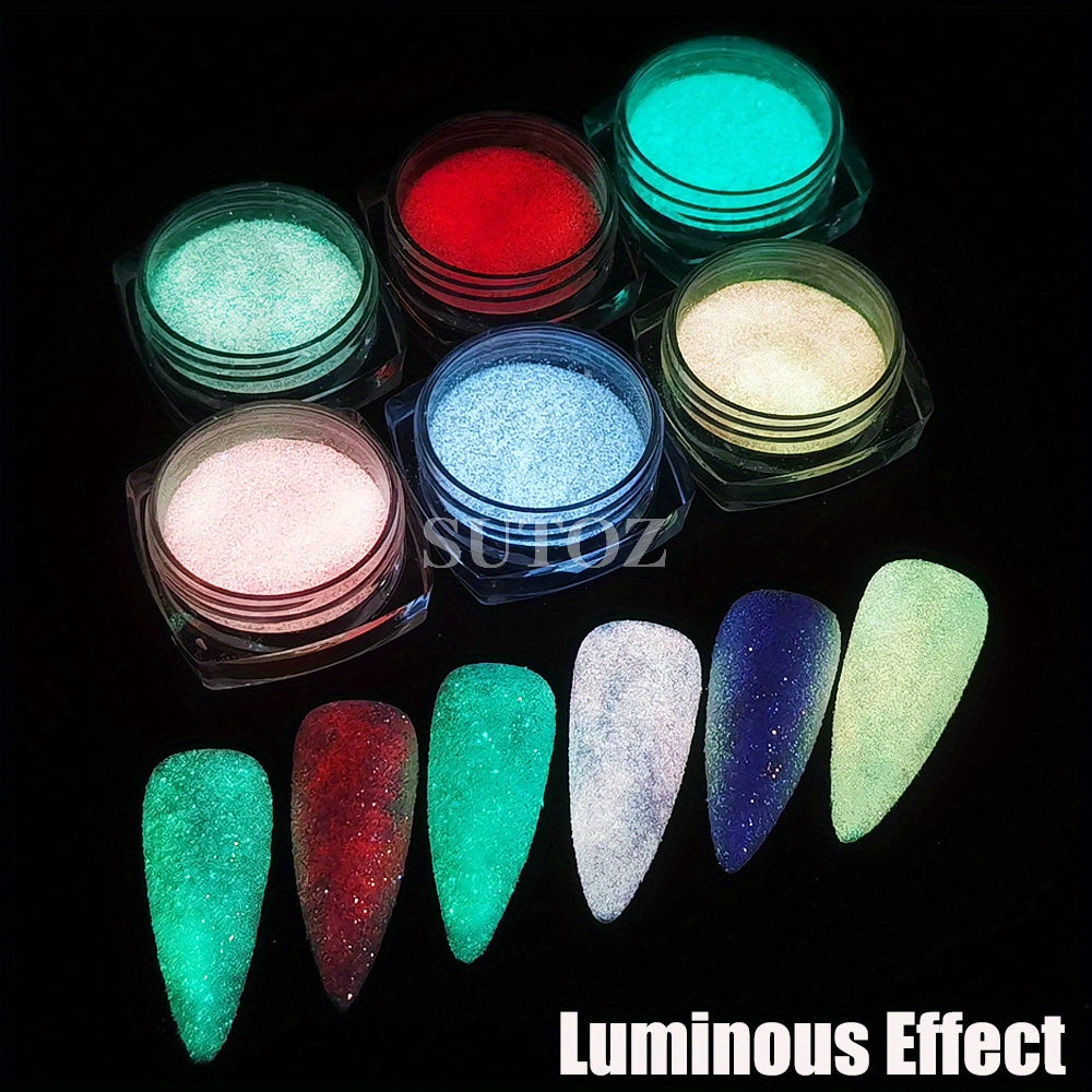 Glittery Rainbow Candy Nail Glitter Set - Ultra-Fine, Luminous Sugar Effect for Stunning Nail Art, Fragrance-Free, Ideal for Hands & Feet, Round Shape, Perfect for DIY Manicures, Nail Art Accessories