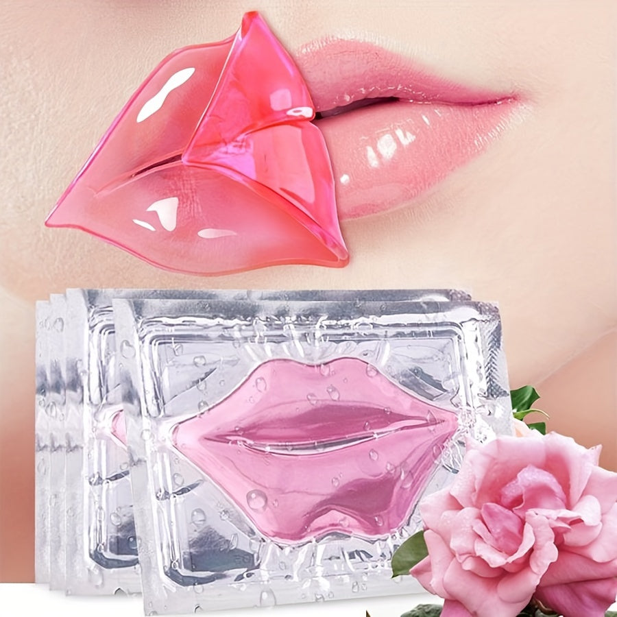 20-Pack Pink Crystal Collagen Lip Masks with Hyaluronic Acid for Hydration, Anti-Dry Lip Care Set, Moisturizing & Soothing Lip Patches, Ideal Mother's Day Gift for Women