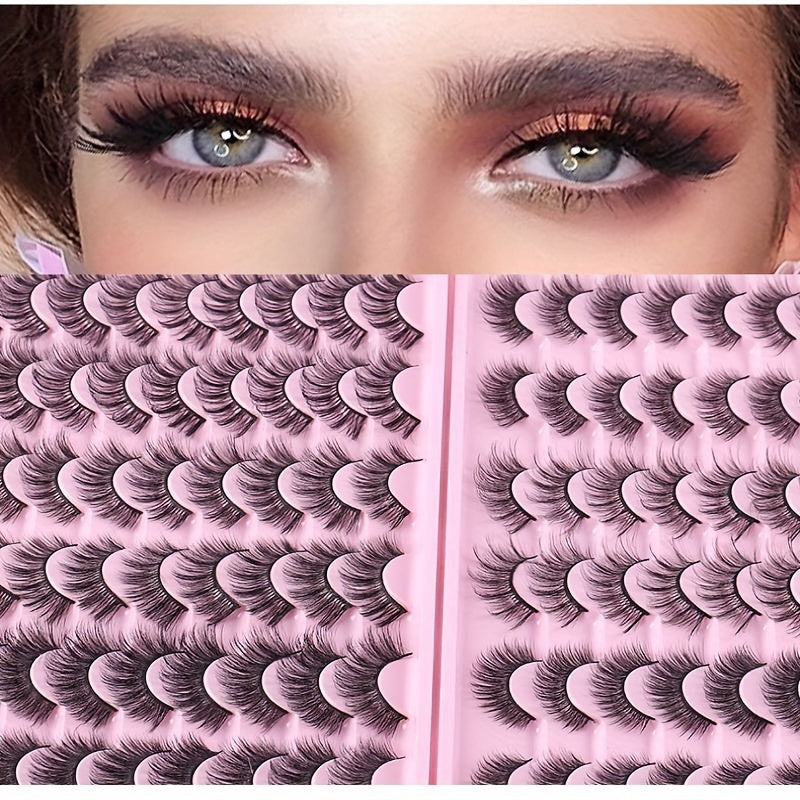 30 Pairs of Luxurious Wispy Lashes - Natural 3D/4D Volume, Fluffy, Soft, Lightweight, Reusable, Easy to Apply Fake Eyelashes Pack for Makeup - Synthetic, 8mm-14mm Length, Versatile 3 Styles