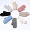 3-Pack CozyWarm Women'S Knitted Mittens - Polyester & Wool Blend, Elastic Windproof Fingerless Gloves for Driving and Cycling, Warm and Cozy Outdoor Accessories
