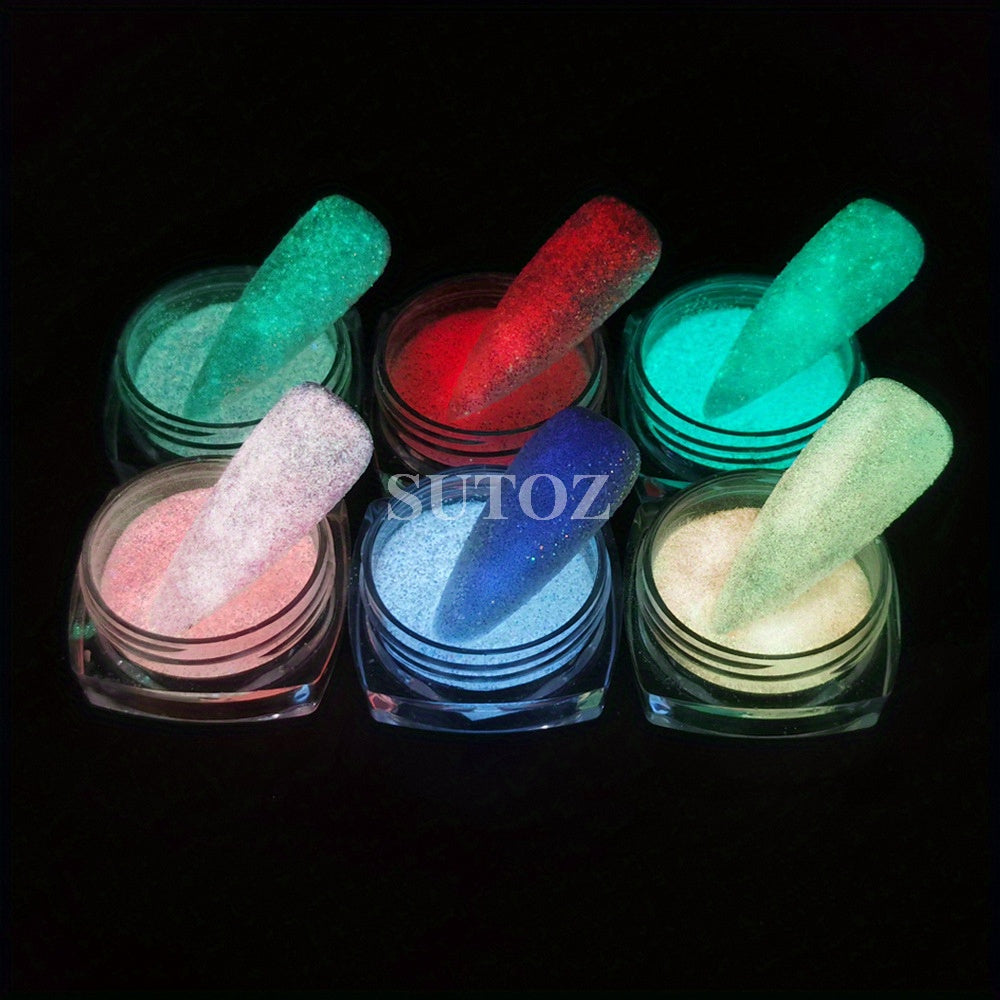 Glittery Rainbow Candy Nail Glitter Set - Ultra-Fine, Luminous Sugar Effect for Stunning Nail Art, Fragrance-Free, Ideal for Hands & Feet, Round Shape, Perfect for DIY Manicures, Nail Art Accessories