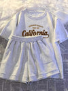 New Summer Outfit for Girls, a Two-Piece Set Featuring a Short-Sleeve T-Shirt And Casual Shorts for Older Children, for Outdoor
