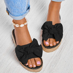 Bowknot flat slippers women's pedal lazy shoes