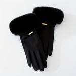 Plush Furry Cuff, Double-Layer Thick Insulation, Windproof & Warm, Ideal for Outdoor Activities & Cycling, Available in Pink/Purple/Blue/Gray