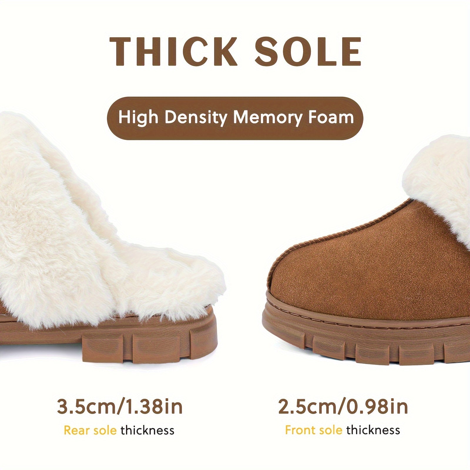 Cozy Fuzzy Slippers for Women - Soft Suede Memory Foam House Shoes with Faux Fur Lining for Indoor Outdoor Comfort - Warm and Plush Winter Slippers