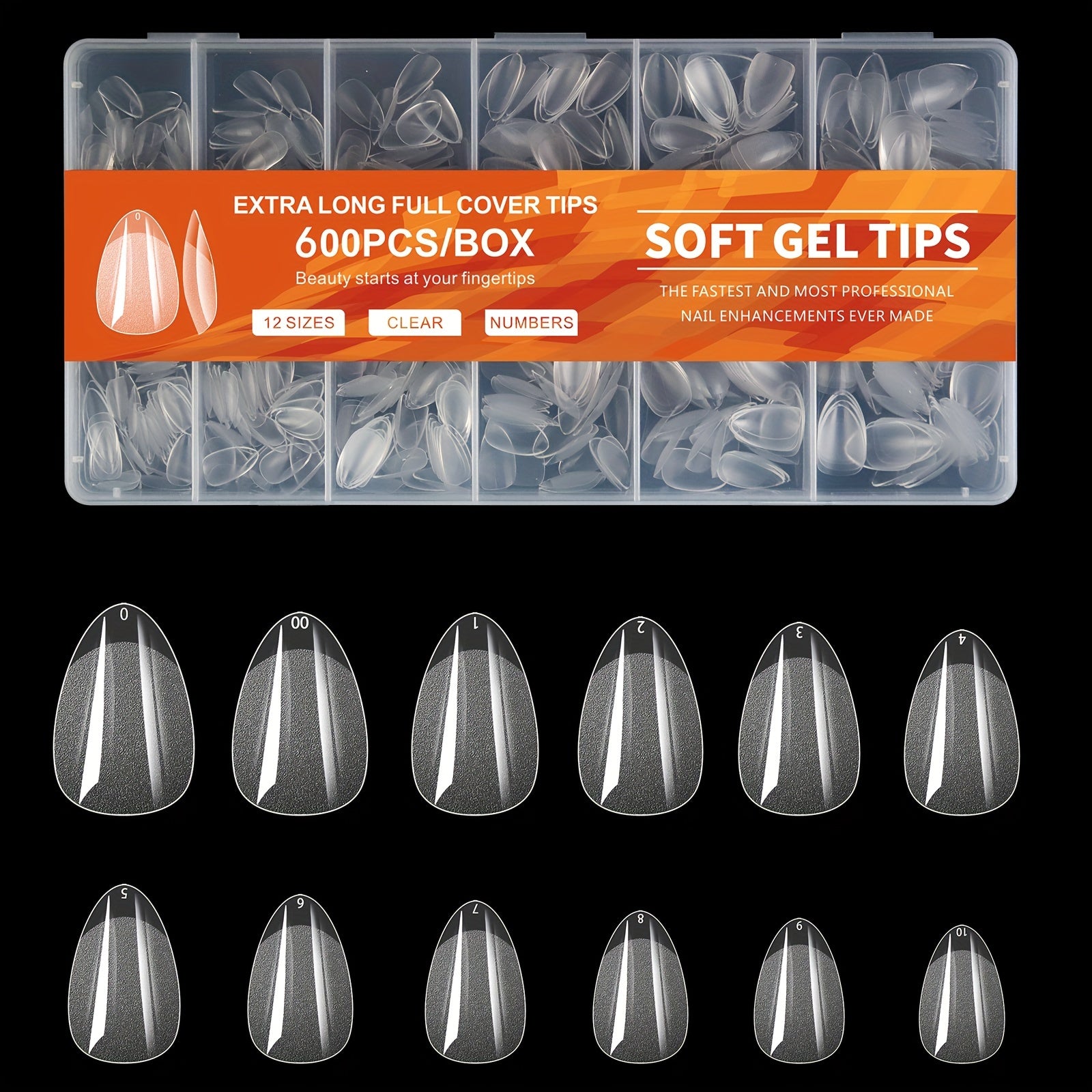 600pcs Soft Gel Nail Tips – Half Matte Clear Square Shape, Pre-Shaped Acrylic Extension Tips for Professional Manicures, Short Length Press-On Nail Art Kit