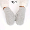 3-Pack CozyWarm Women'S Knitted Mittens - Polyester & Wool Blend, Elastic Windproof Fingerless Gloves for Driving and Cycling, Warm and Cozy Outdoor Accessories