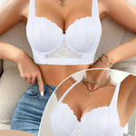 Ree Contrast Lace Bra Feminine Gathering Anti-Sagging Comfortable Underwear