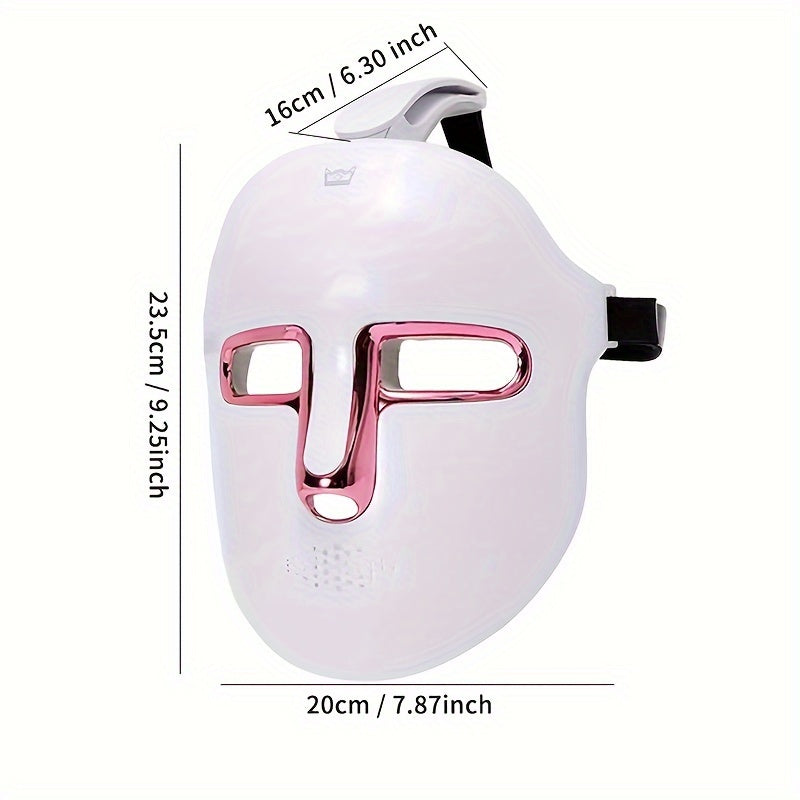 7-Color LED Light Therapy Face & Neck Mask – Rechargeable Skincare Mask for Anti-Aging, Acne, and Glow Boosting – Perfect Valentine's Day Gift for Women