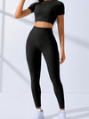 Popular Threadless Seamless Yoga Set Short Sleeve Peach Hip Long Pants Fitness Training Tight High Elasticity Sportswear