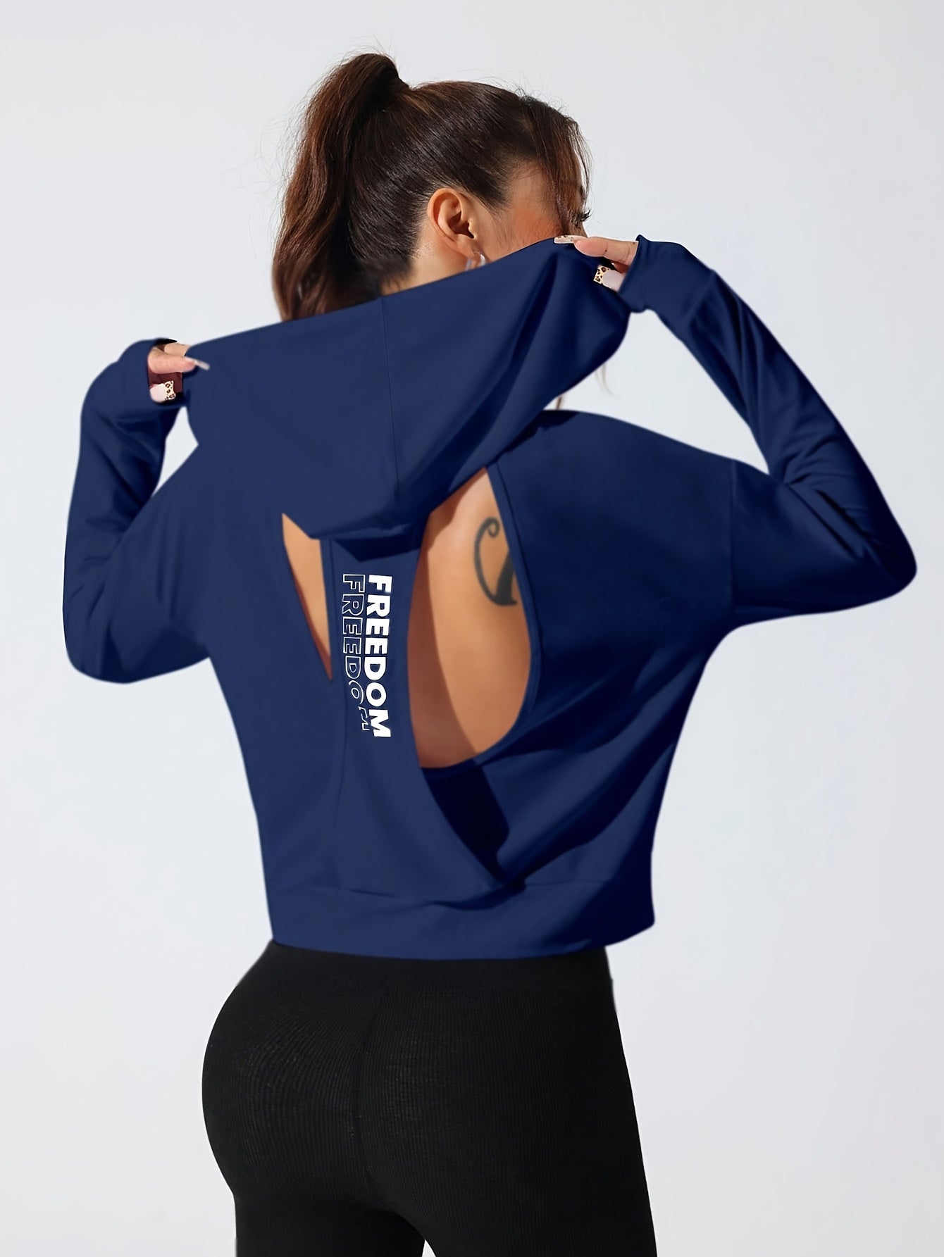 1pc Women's Stylish White Hooded Long-Sleeve Top - 100% Polyester, Semi-Translucent, Lightweight & Breathable for Spring/Summer, Machine Washable, Perfect for Tennis, Gym, and Casual Wear