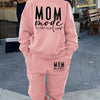 Letter Print Two Piece Set, Crew Neck Sweatshirt & Pants Outfits For Winter & Fall, Women's Clothing