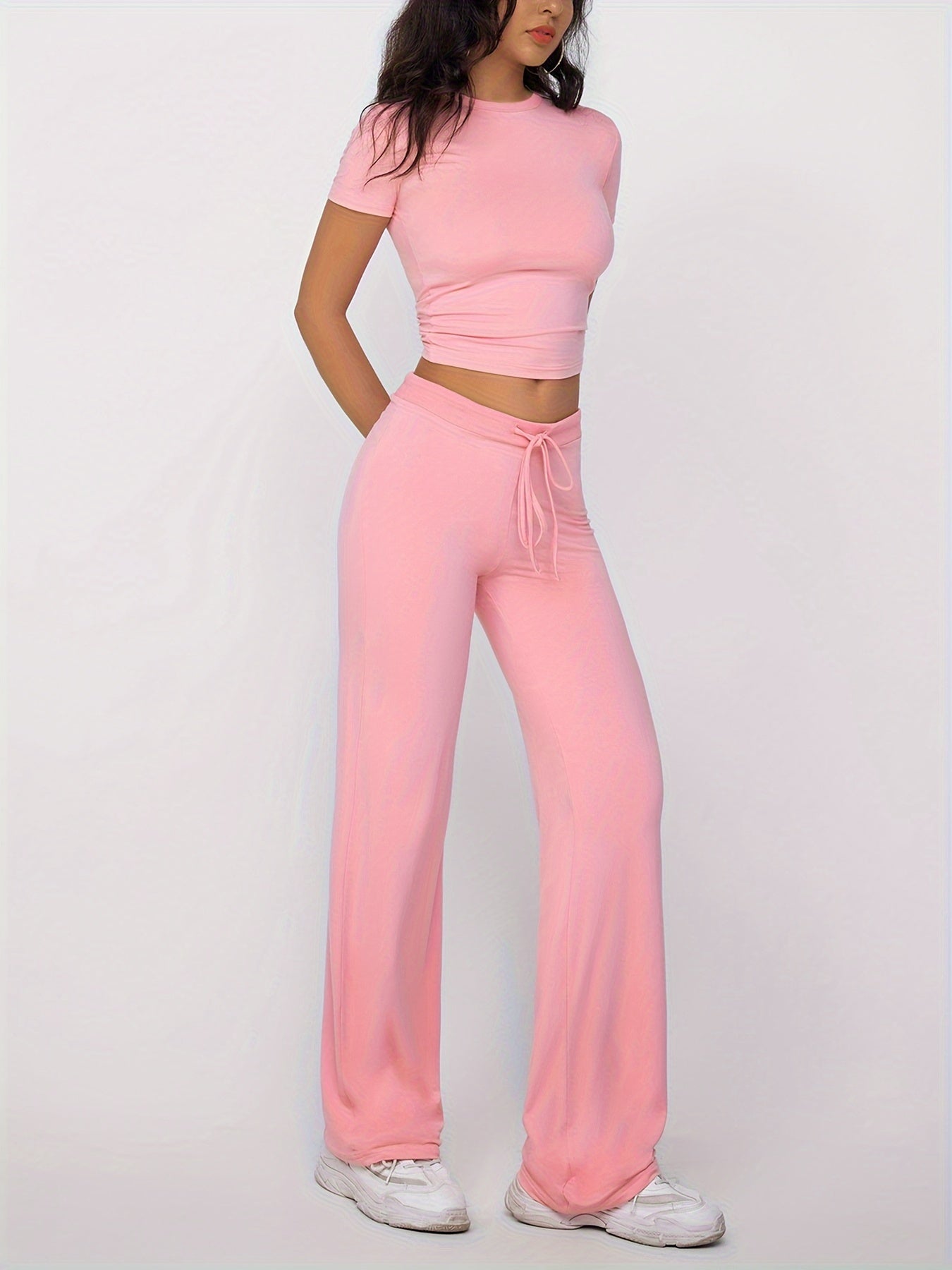 [Modal Ribbed Drawstring Loungewear Set] Kardashian Same-Style - Women's Modal Ribbed Drawstring Loungewear Set