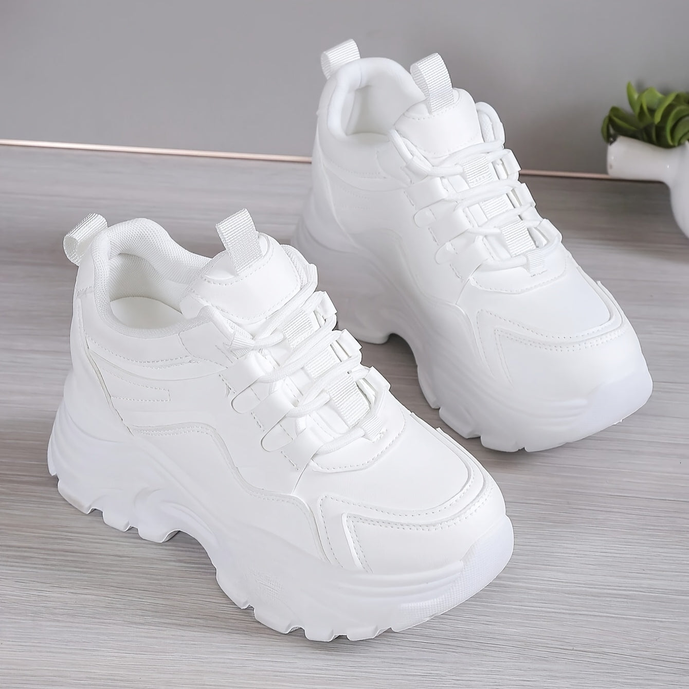 Elegant Urban Stride: All-Season High-Top Sneakers with Lace-Up Closure, Comfortable Walking Shoes for Casual & Sporty Attire, Casual Walking Shoes | Stylish High Top Sneakers | Durable Footwear