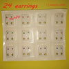 24pcs Hypoallergenic Artificial Crystal Earrings - Colorful, Durable, and Low-Sensitivity, Perfect for Daily Wear and Holiday Parties, Ideal Gift, Everyday Earrings | Vibrant Earrings | Hypoallergenic Earrings