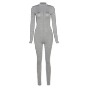Autumn And Winter Women's Embroidered Tight-fitting Fashion Sports Jumpsuit