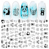 Cross-Border Nail Stickers New Japanese European And American 3D Hot Stamping Full Stickers Black And White Rose Heart-Shaped Ink Nail Decals