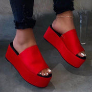 Summer Platform Sandals Leopard Print Women Sandal Flat Shoes Casual Women Peep Toe Black Platform Sandals