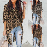 leopard-shoulder tops short shirt