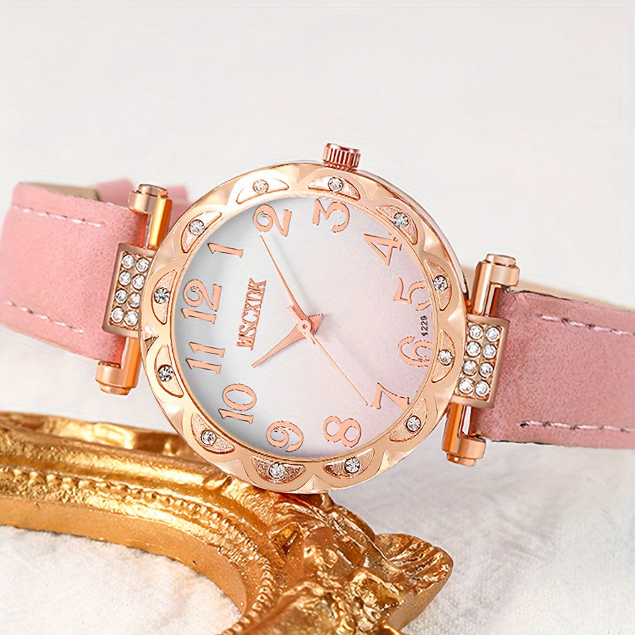 1pc Women's Luxury Quartz Watch for Daily Wear and 1pc Bracelet